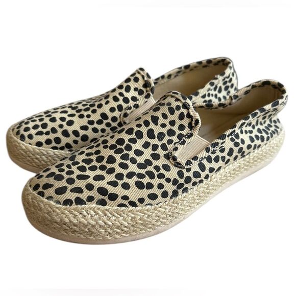 Women’s Esprit Nadine Espadrille Slip.On Shoes. Animal Print Tan/Black. Size 6.5 - Picture 2 of 7